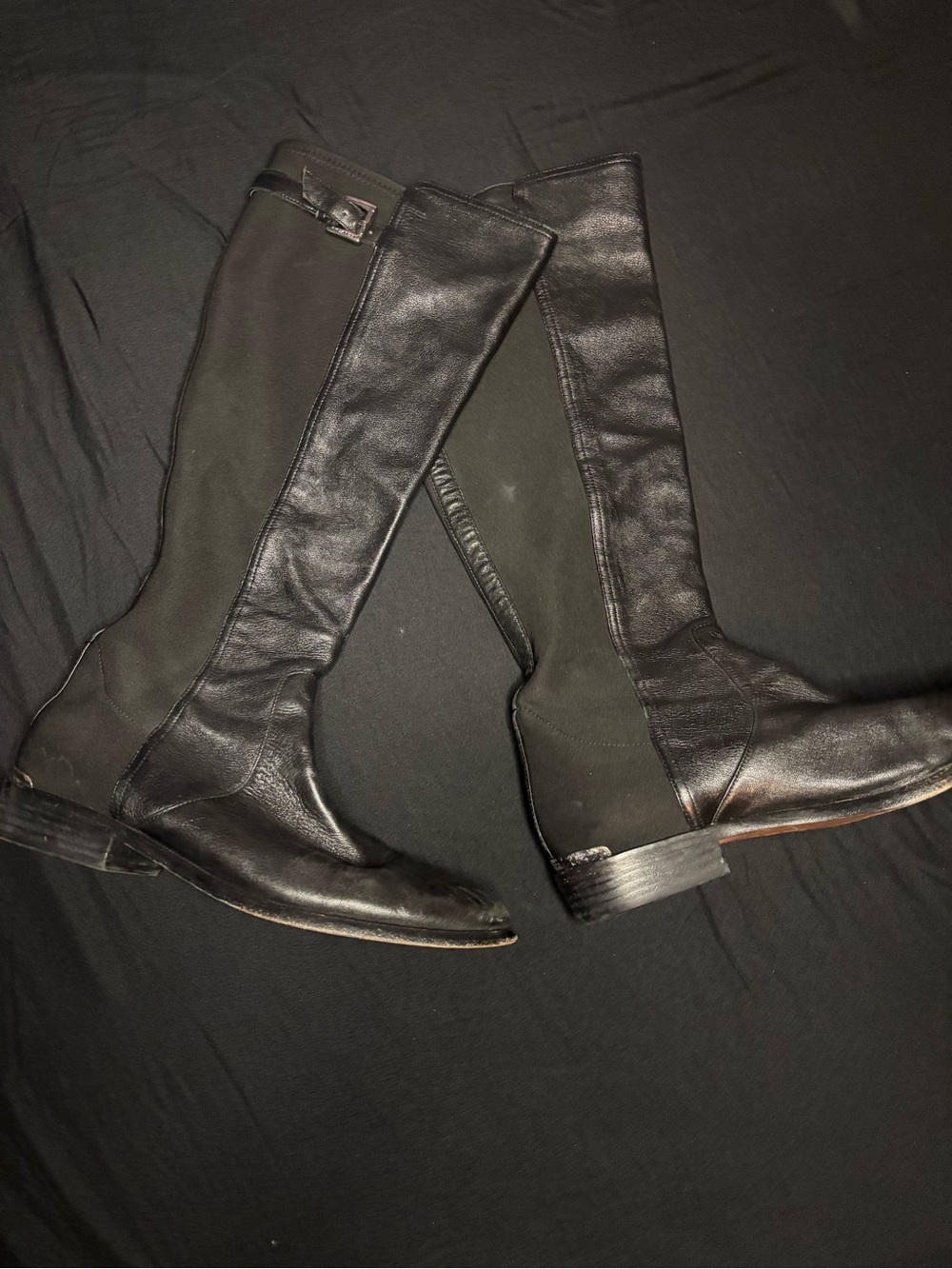 Coach Knee High Black Buckle Boots